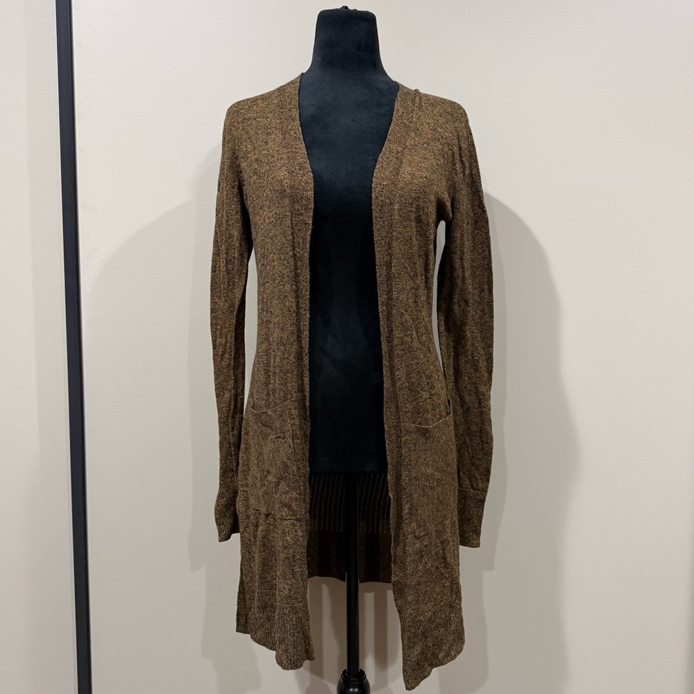 Maurices Brown/Black Heathered Open-Front Cardigan